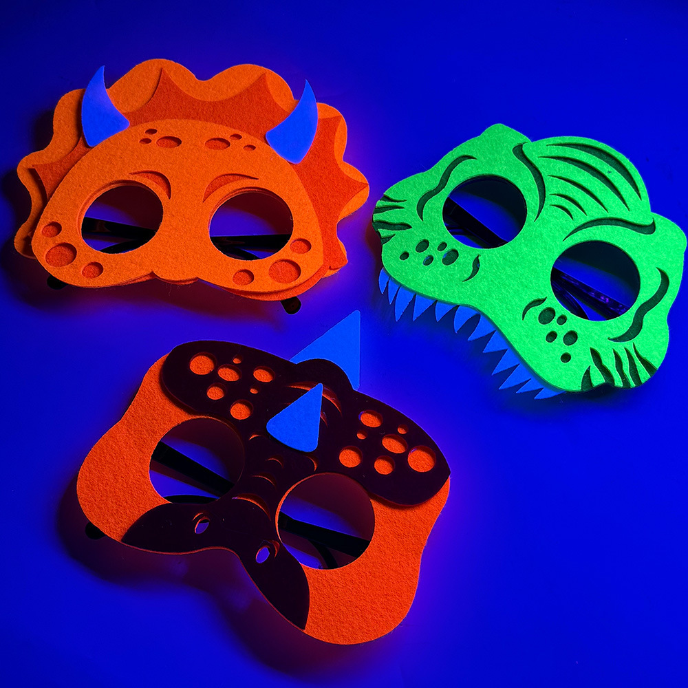Nuevas gafas de dinosaurio de dibujos animados tema de cumpleaños para niños decoración de la fiesta de gafas de tiranosaurio marco máscara de dinosaurio fluorescente
