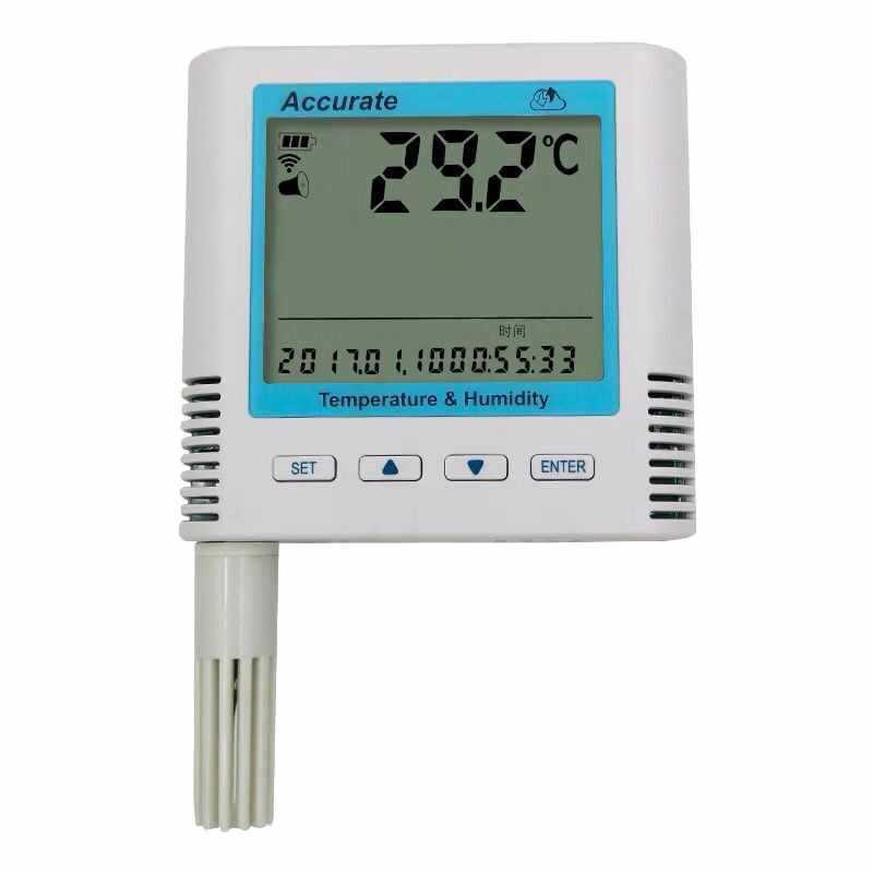 무선 와이파이 온도 및 습도 미터 룸 산업 실시간 원격 모니터링 온도 및 습도 레코더 자동 경보