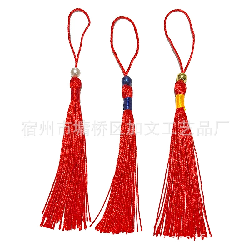 Креативный красный конверт с кисточкой, красное приглашение, синяя бусина, кисточка, синяя бусина, золотая маленькая кисточка, подвесная кисточка