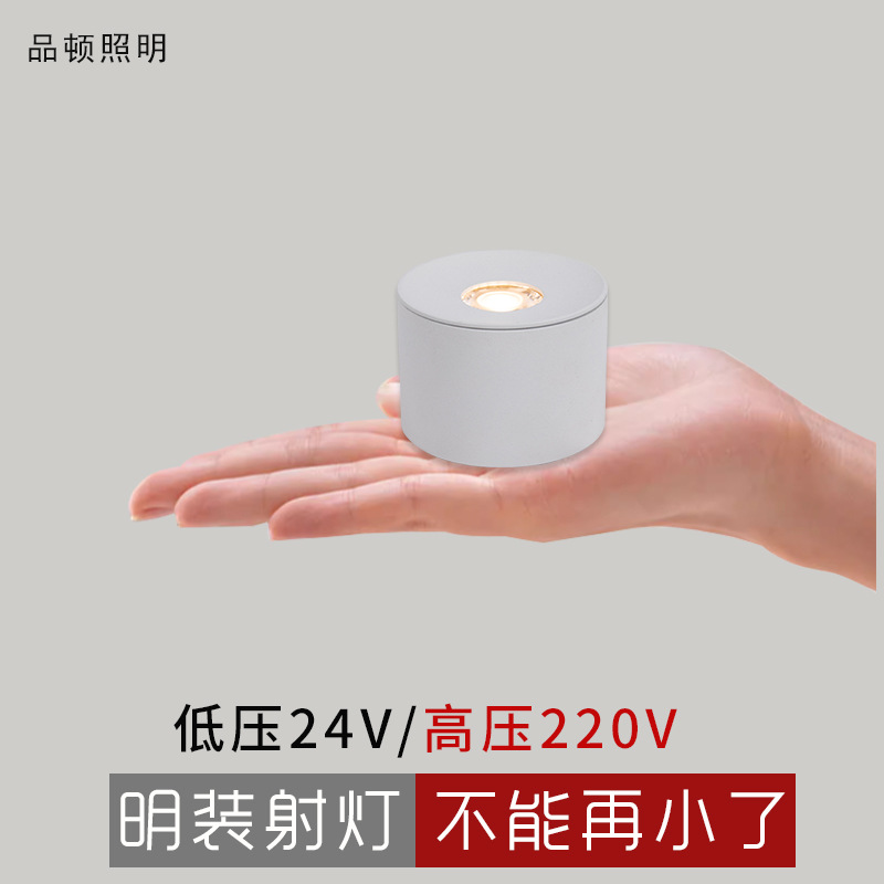 Miniature flush-mount LED downlight with 24V low voltage and 220V high voltage, small spotlights without drilling, bar cabinet and counter 3W 5W