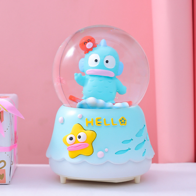Nuevas estrellas de dibujos animados desean decorar bolas de cristal nieve brillante atmósfera interior de ocho cajas de sonido regalo para estudiantes