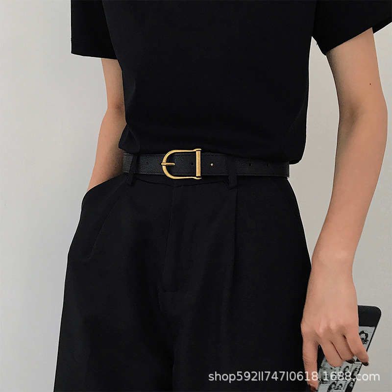 Nuevo ins estilo retro cinturón de las mujeres al por mayor simple todo partido pantalones cinturón moda estilo coreano pantalones decorativos cinturón