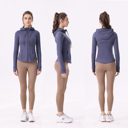 SWIFT SPEED Women's Sport Hooded Jacket, Slim Stretch Print Running Zip Yoga Top Outerwear