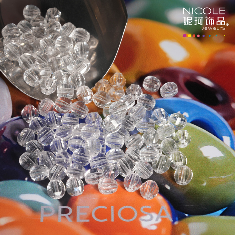 Importación Checa Baosha 7mm cuentas de fuego, collar de cuentas de mano, pulsera, accesorios de material DIY, aproximadamente 100 piezas