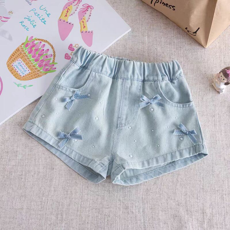 Girls' Denim Shorts 2026 Summer New Stylish Versatile High-Waisted Loose Shorts for Older Children Thin