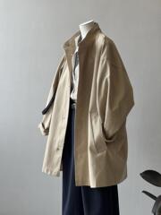 日系工装立领风衣外套女2025春秋新款韩版宽松中长款薄款质感大衣