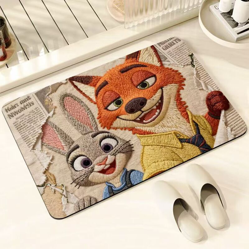 Plush Style Zootopia Diatomaceous Earth Floor Mat for Home Bathroom Entrance, Water-Absorbent and Non-Slip Mat Plush Style Zootopia Diatomaceous Earth Floor Mat for Home Bathroom Entrance, Water-Absorbent and Non-Slip Mat