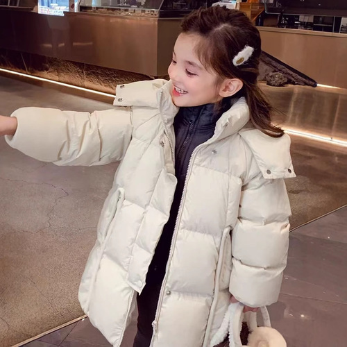 Girls' Han Style 2025 New Cute and Fresh Cotton Jacket for Outerwear, Thick Cotton Coat