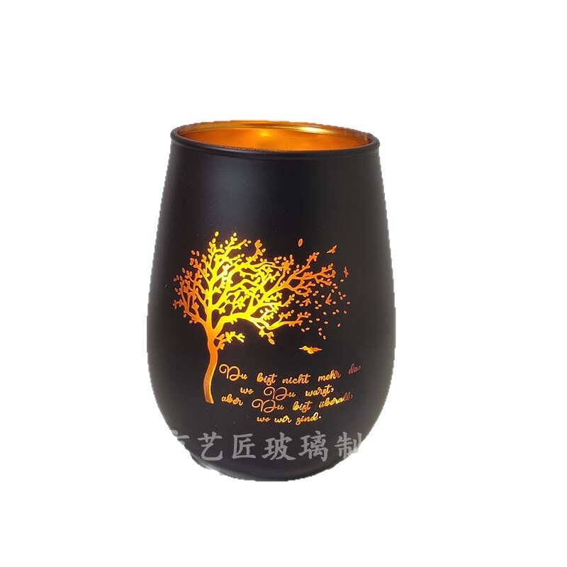 跨镜圣诞节万圣节蜡烛杯玻璃烛台灯西餐厅创意香薰杯装饰品可定制|undefined