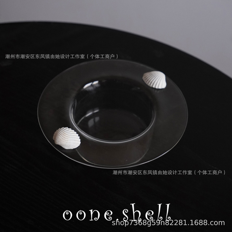 Ceramic Shell Scallop Plate Creative Mother-Of-Pearl Ornaments Home Decoration Snack Candy Storage Tray