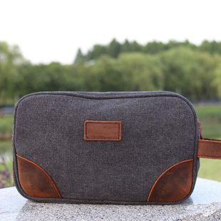 Cross-border New Vintage Canvas Wash Bag Double-layer Men's Wash Storage Bag Men's Travel Storage Bag