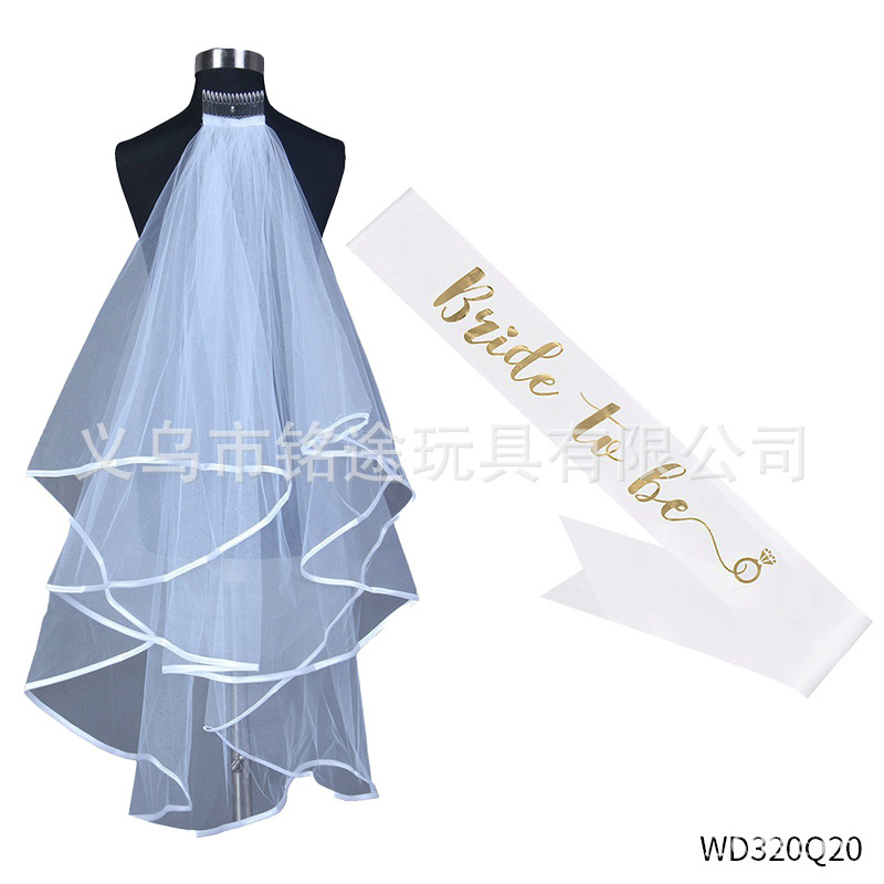 Bachelor Party novia de oro rosa para ser correa de hombro banda ceremonial nupcial de dos piezas corona diadema