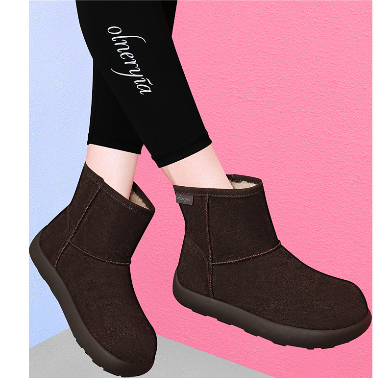 Women's Fleece-lined Ankle Boots With Lamb Wool For Winter_voghion.com