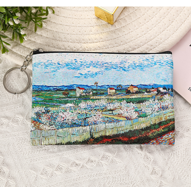 22g Weight Polyester Lining Material Zipper Closure Type Coin Purse Bags Type 1 Piece Quantity Casual, Daily Occasion Pu Leather Material Landscape Pattern All Seasons Season Unisex Gender Simple Style Style Square Shape Unisex Landscape Pu Leather Zipper Coin Purses