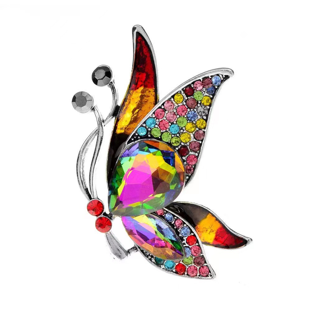 Elegant Insect Butterfly Alloy Inlay Glass Unisex Brooches display picture 2