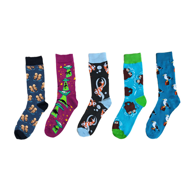 Kapibara Men's Cotton Amazon Otter Seagull Popular Goldfish Women's Foreign Trade Trendy Mid-Tube Animal Trendy Socks Men's Socks
