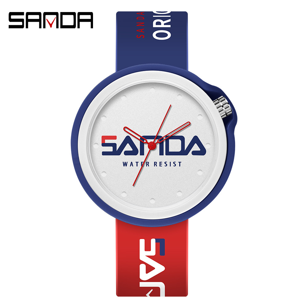 SANDA 3200 nuevo movimiento de cuarzo Correa silicona simple casual deportes al aire libre reloj estudiante