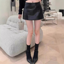 小众设计辣妹皮裙半身裙女高腰紧身A字半裙性感pu超短裙包臀裙子