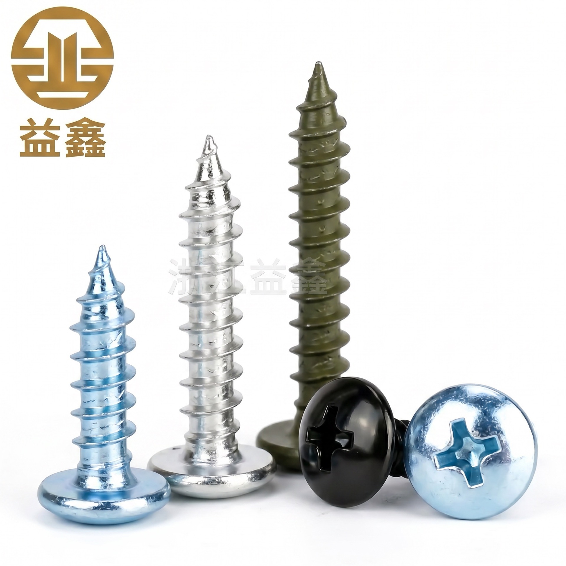 4.8 Grado de gran cabeza plana auto-tapping hierro rígido de carbono galvanizado verde y negro cabeza de hongo tornillo auto-tapping gran cabeza redonda auto-tapping cruz