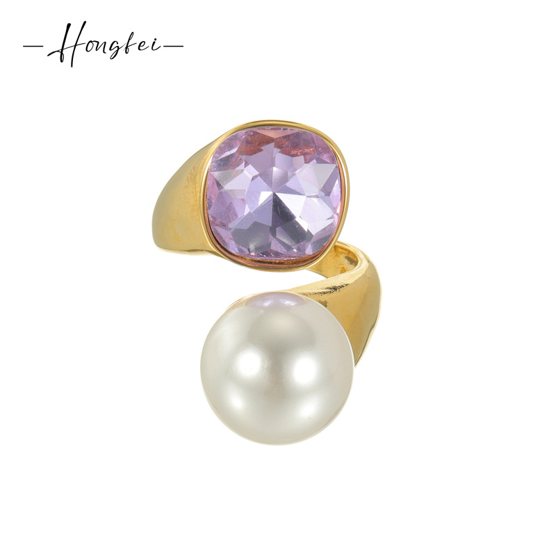 Anello donna in acciaio inox stile retrò francese con zircone_voghion.com