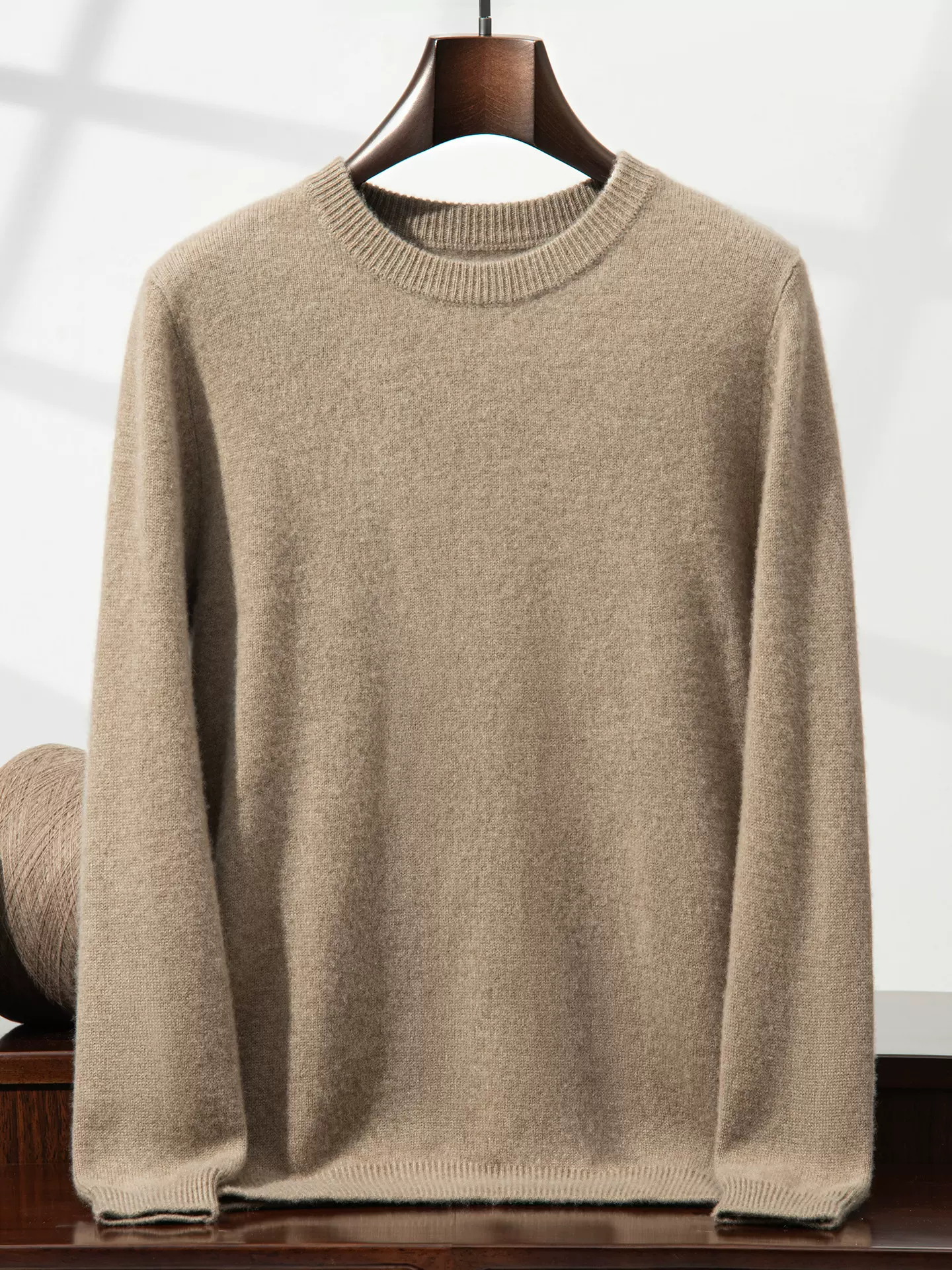 男士加厚羊绒衫男圆领打底衫外穿套头针织羊毛衫100山羊绒厚毛衣