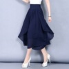2022新款雪纺透气阔腿裤女夏七分裤高腰大码裤子女宽松休闲裤裙裤