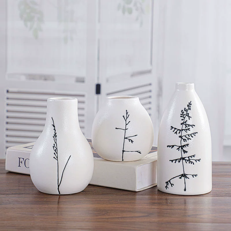 Творческая керамическая ваза рисованной любовник трава керамическая ваза для сушеных цветов для украшения гостиной
