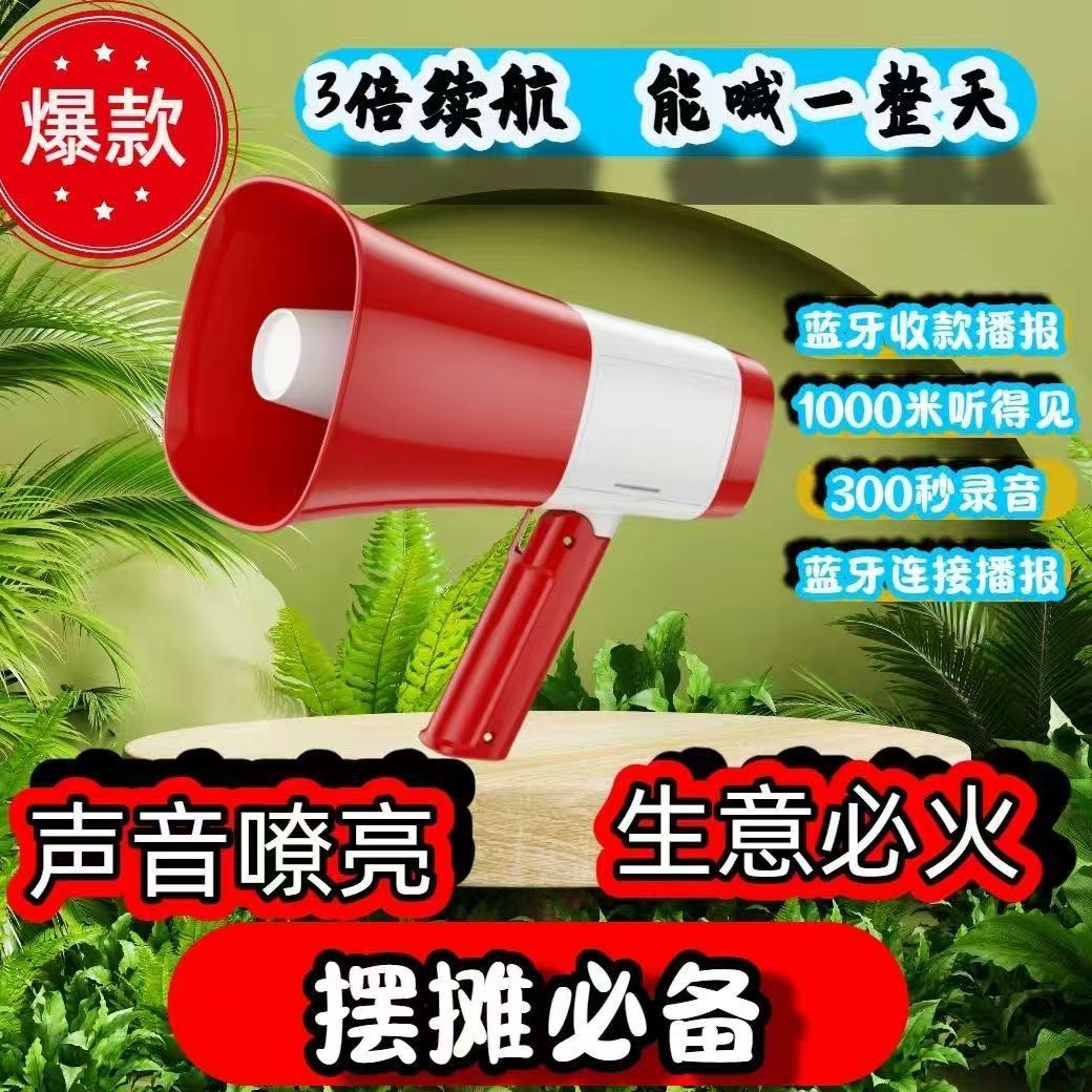 30-Watt High-Power Four-Battery Device with up to 30 Hours of Playback, Handheld Outdoor Recording and Loudspeaker for Street Vending