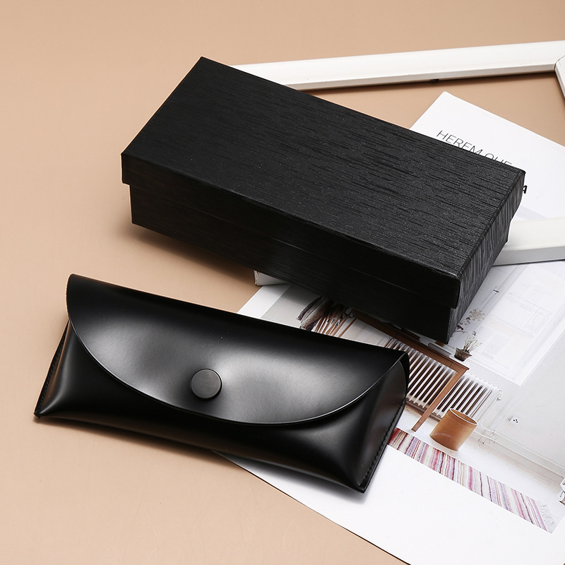 Wholesale snap cover soft bag glasses case suit leather cover Carton sunglasses case glasses bag printable logo