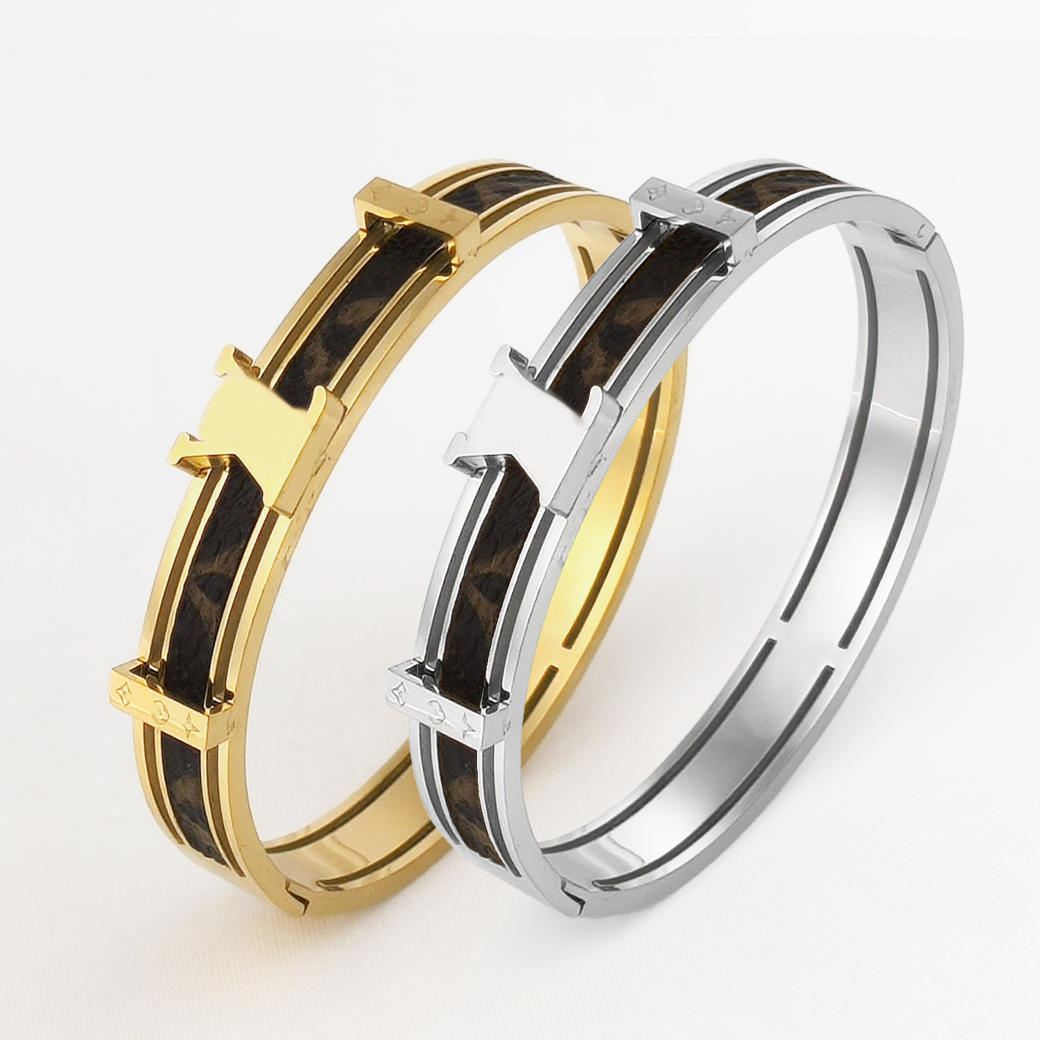 European and American Cross-Border Donkey Home Presbyopic Leather Titanium Steel Bracelet Non-Fading Jewelry Bracelet Bracelet Jewelry Accessories 4