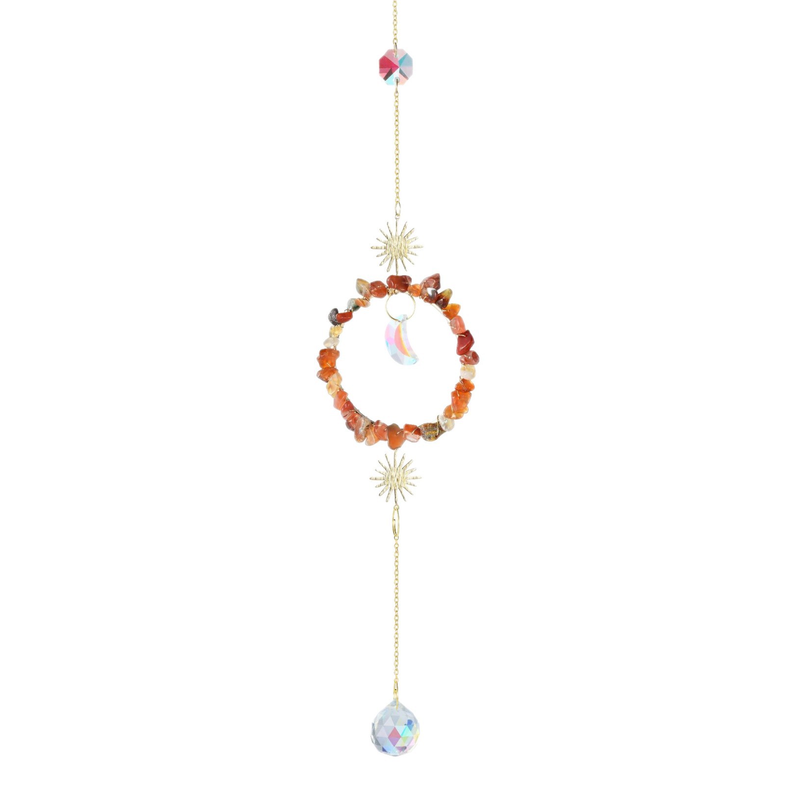 Suministro directo de fábrica Amazon suministro transfronterizo Arco Iris jardín decoración natural grava cristal Sun Catcher colgante image 7