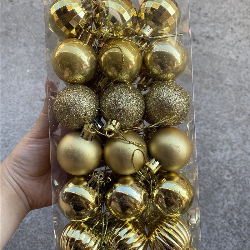 Amazon 36 bolas de Navidad traje 4cm Decoraciones de Navidad árbol de Navidad bolas decorativas bolas de forma especial