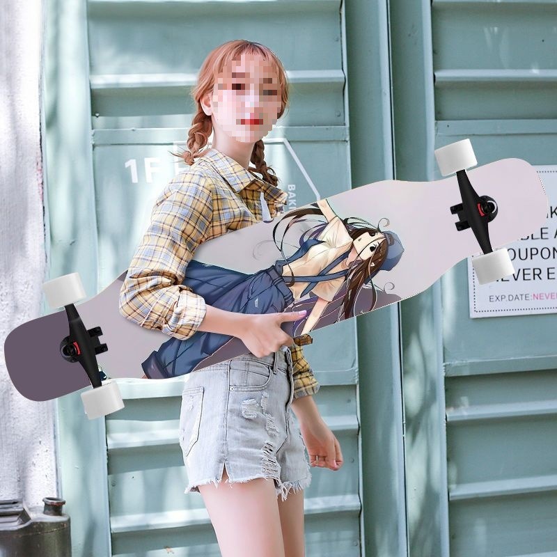 初学者滑板长板滑板女成人男生女生学生代步板舞板青少年四轮滑板|undefined