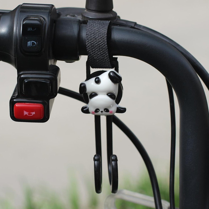 Gancho para coche eléctrico Gancho para colgar para motocicleta de carga universal delantero Gancho para llevar lindo panda