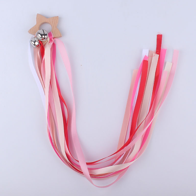 Nuevo bebé suministros de dibujos animados animal de madera anillo bebé creativo haya molar cinta mordedor sonajero juguete