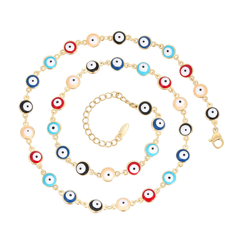 Xuping Europa y los Estados Unidos de moda transfronteriza collar de color diablo ojo de aleación de cobre chapado 14k collar de personalidad al por mayor mujeres
