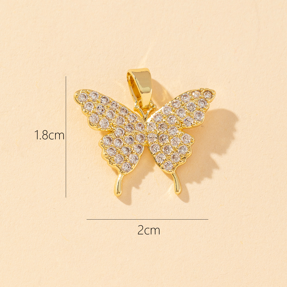 1 Piece Copper Rhinestones Butterfly Pendant display picture 17