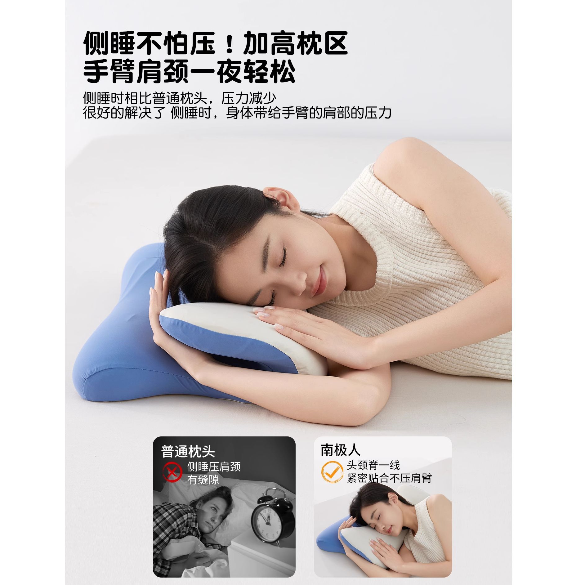 almohada especial para proteger la columna vertebral cervical para ayudar a dormir almohada de algodón de memoria para adultos dormitorio de estudiantes almohada de descanso ergonómica