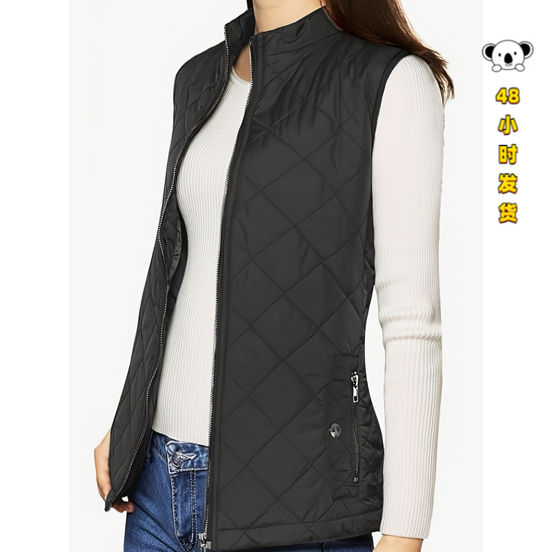 V 75526 Quilted Stand Collar Cotton Vest