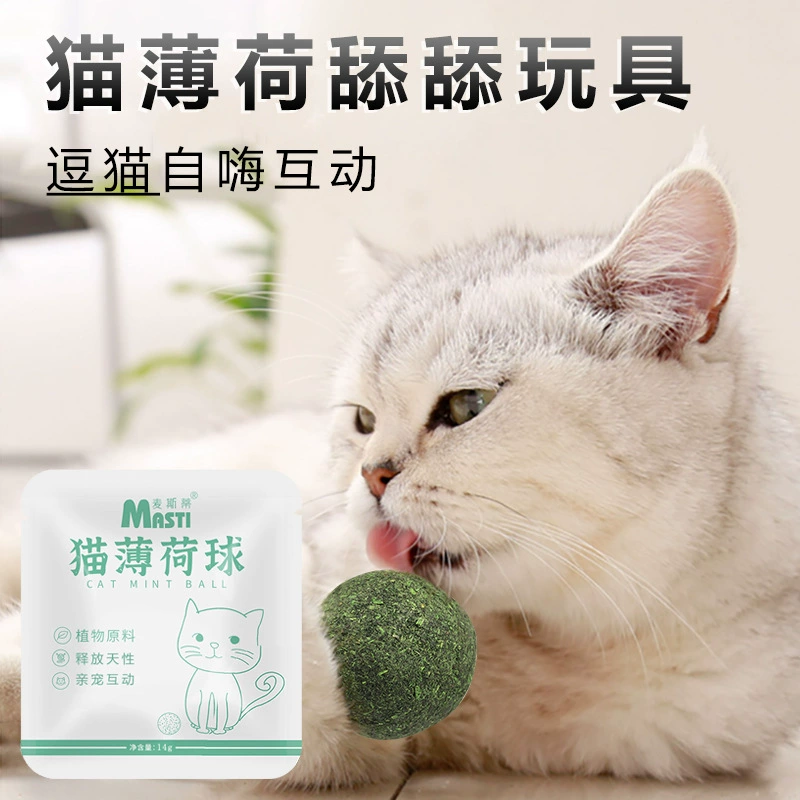 Лизать музыку кошачья мята мяч кошка закуска кошка сахар мятный шарик моляры Чистка зубчатых волос плевание меховой мяч кошка закуска оптом