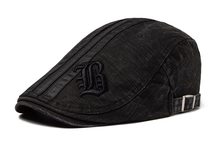 Berretto nuovo stile da uomo alla moda in cotone ricamato traspirante con ombreggiatura in lingua d'anatra primavera, estate, autunno protezione solare_voghion.com