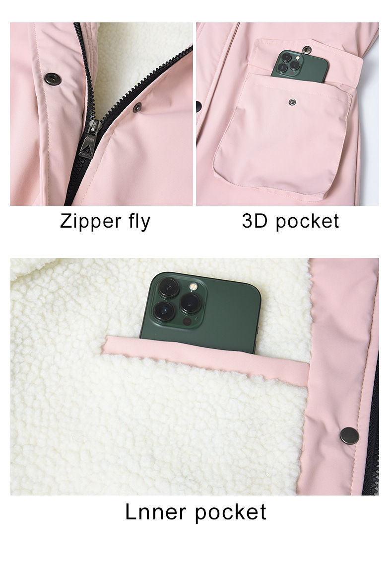 Women’s Winter Parka With Lambswool Lining Warm Cotton Jacket_voghion.com
