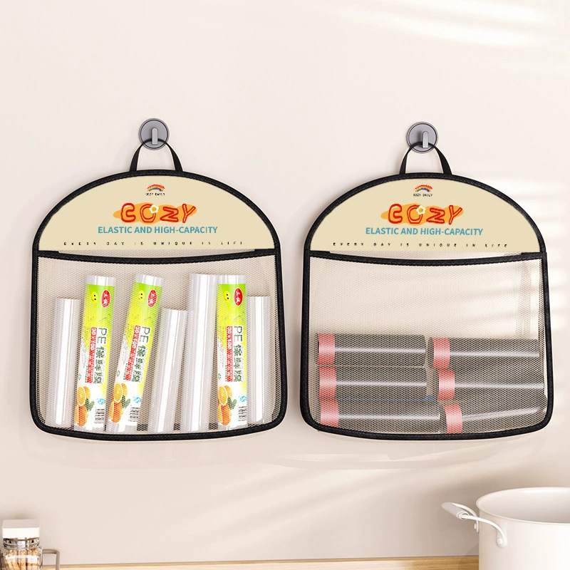 Кухонный мешок для хранения мусора, сетчатый мешок для хранения носков, подвесной мешок, настенный пластиковый мешок для хранения, сетчатый мешок на липучке
