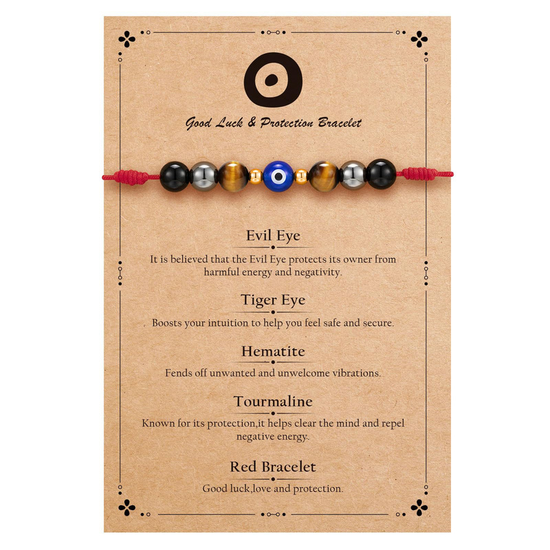 Cross-border best-selling evil eye woven bracelet, featuring natural tiger's eye stone, magnetic stone, and obsidian, a women's bracelet Cross-border best-selling evil eye woven bracelet, featuring natural tiger's eye stone, magnetic stone, and obsidian, a women's bracelet