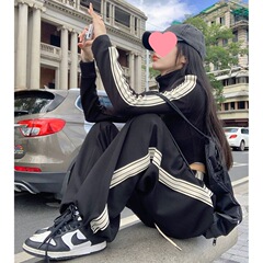 气质开衫卫衣运动套装女春秋新款学生韩版宽松显瘦时尚休闲两件套