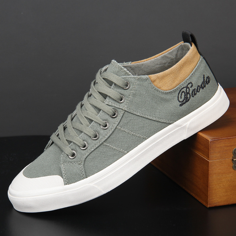 Atmungsaktive Herren Freizeitschuhe Canvas Low Top Sneaker_voghion.com