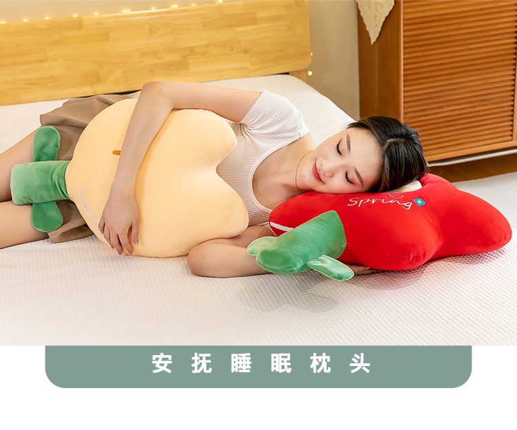 Little Red Flower Nap Pillow Cushion Doll Plush Toy Cute Tulip Pillow Flower Popular Wedding Interactive