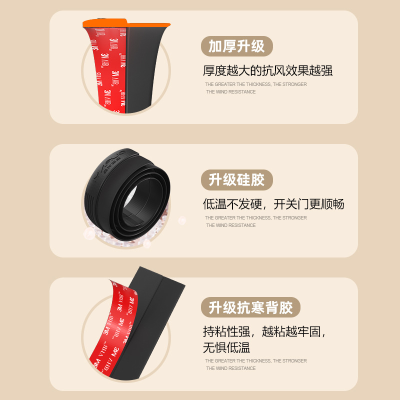 ll门缝门底密封条防风门玻璃门房门门下门边缝隙挡条木门门窗隔音