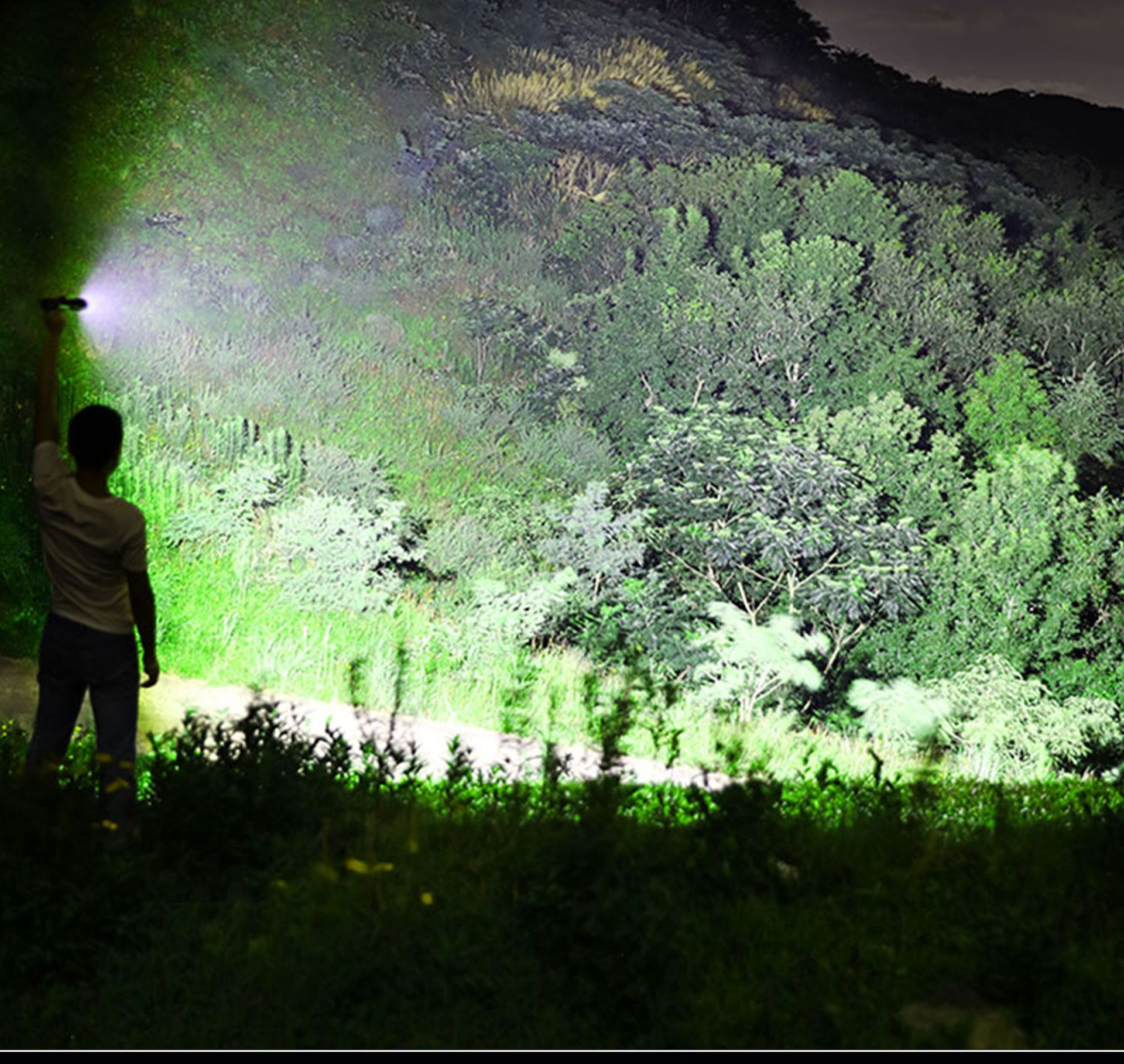 Cross-Border Hot-Selling High-Brightness Flashlight with Multi-Functional Telescopic Fixed-Focus Zoom, Outdoor Aluminum Alloy Emergency Light
