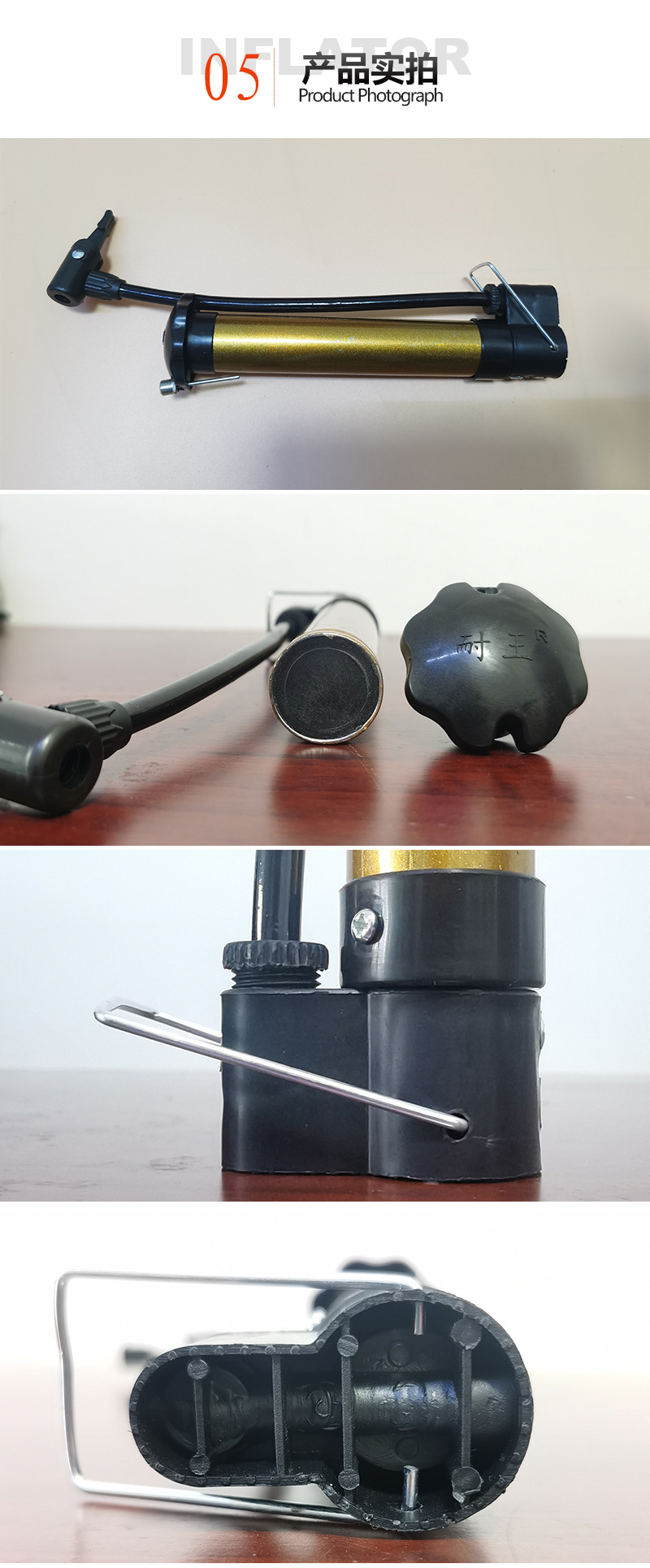 Factory wholesale portable metal air pumps, golden high-pressure air pumps, inflation tools, glue-free mini air pumps pic 25